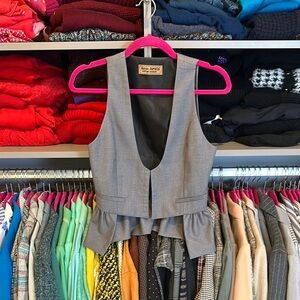 Karen Zambos gray black tie back vest size 2